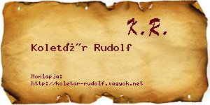 Koletár Rudolf névjegykártya