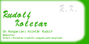 rudolf koletar business card